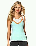 Marken-2-in-1-Top, weiß-mint-apricot 